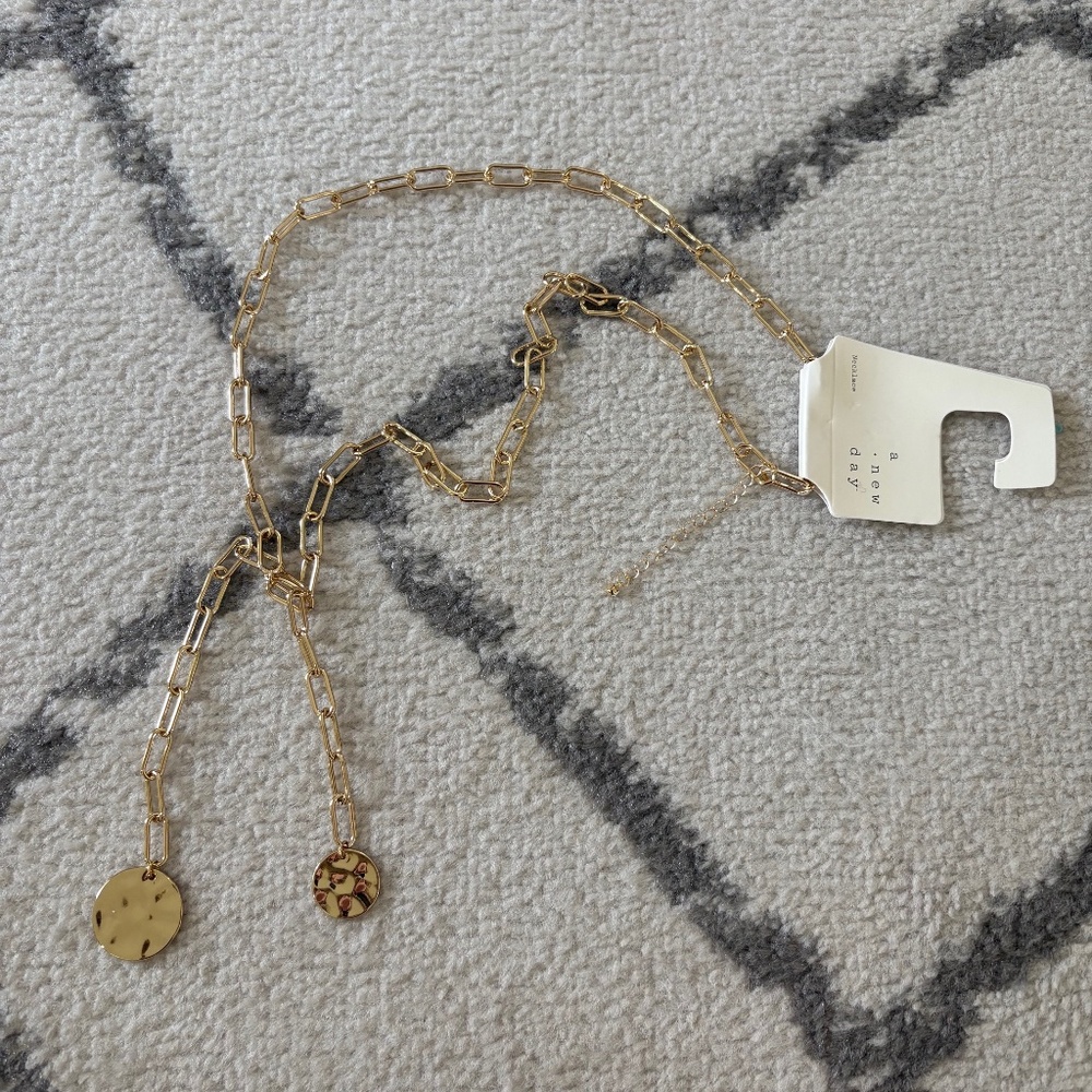 Double Coin Chain Necklace- a new day